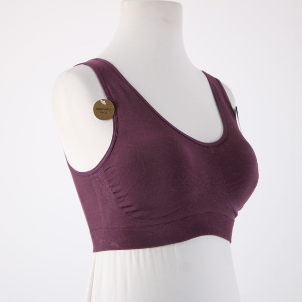 Wacoal Sports Bra NEW $36 Sz 38 Purple Removable Pads Nylon Spandex Sports Bra