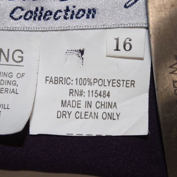 Timeless Collection Pant Suit Sz 16 Purple Beaded Sequin 3 PCS 100% Poly Suit
