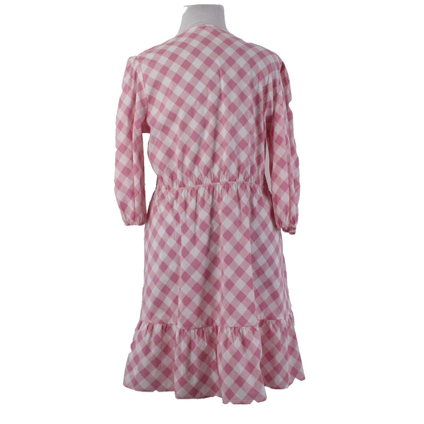The Pioneer Woman Dress NEW Surplice Sz 1X Pink White Gingham Spring Rose Cotton