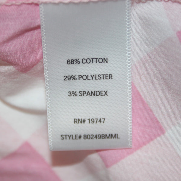 The Pioneer Woman Dress NEW Surplice Sz 1X Pink White Gingham Spring Rose Cotton