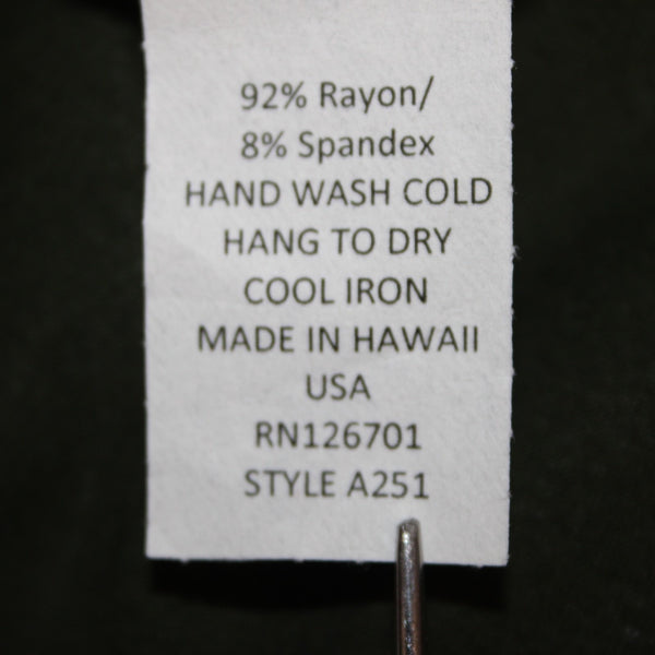 Aline Dress NEW $88 Sz M Green Open Back Unlined Hawaii Made Rayon Spandex Dress