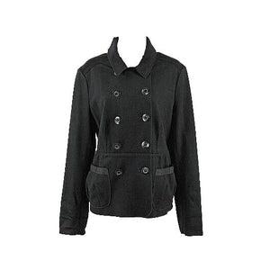 Magaschoni Sz 12? Black Cashmere Blend? Button Peplum Back Collar Tie Jacket