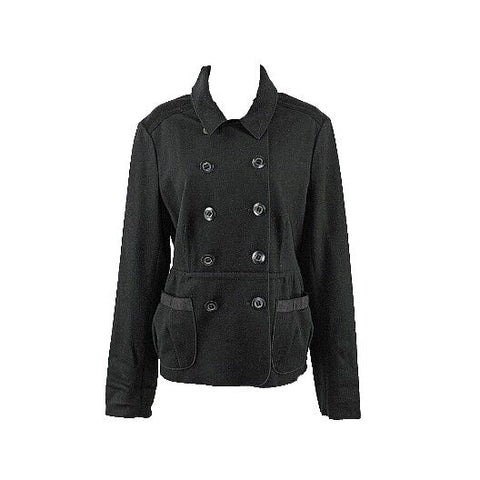 Magaschoni Sz 12? Black Cashmere Blend? Button Peplum Back Collar Tie Jacket