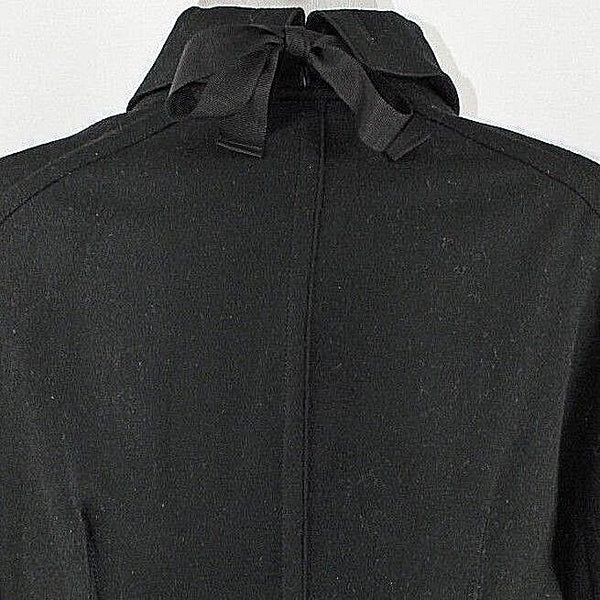 Magaschoni Sz 12? Black Cashmere Blend? Button Peplum Back Collar Tie Jacket
