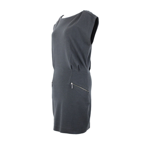 Michael Kors Sz 6 Gray Zipper Detail Unlined Pockets Cotton Rayon Dress
