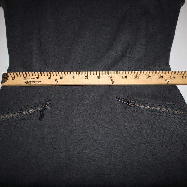 Michael Kors Sz 6 Gray Zipper Detail Unlined Pockets Cotton Rayon Dress