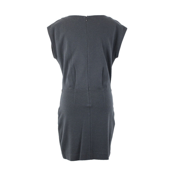 Michael Kors Sz 6 Gray Zipper Detail Unlined Pockets Cotton Rayon Dress