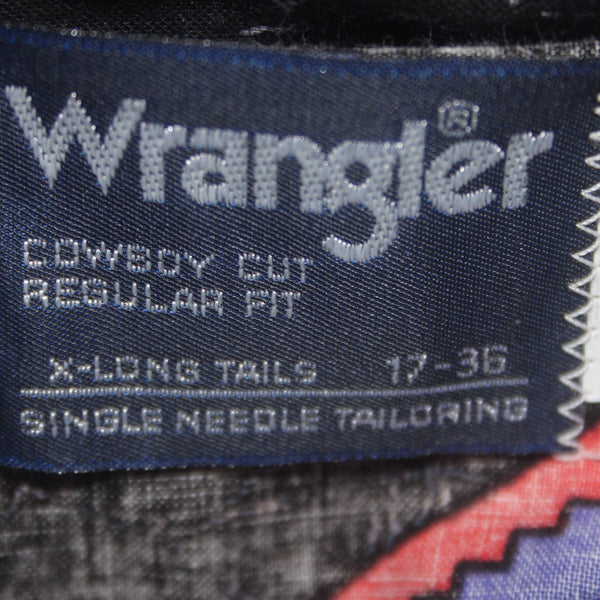 Wrangler Shirt NEW Sz XL Black Multi Colored Cowbody Cut Reg Fit 100% Cotton