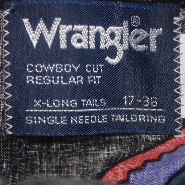 Wrangler Shirt NEW Sz XL Black Multi Colored Cowbody Cut Reg Fit 100% Cotton