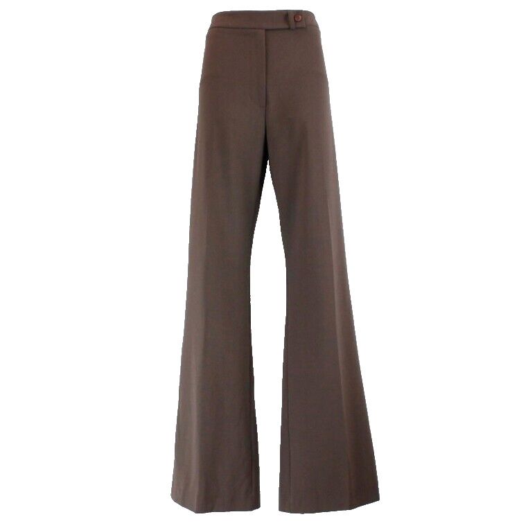 Via NEW Sz 42 x 34" Brown Polyester Viscose Blend Super Long Trouser Pant