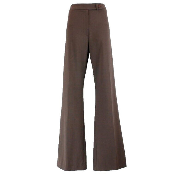 Via NEW Sz 42 x 34" Brown Polyester Viscose Blend Super Long Trouser Pant