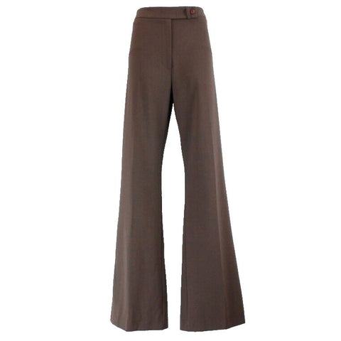 Via NEW Sz 42 x 34" Brown Polyester Viscose Blend Super Long Trouser Pant