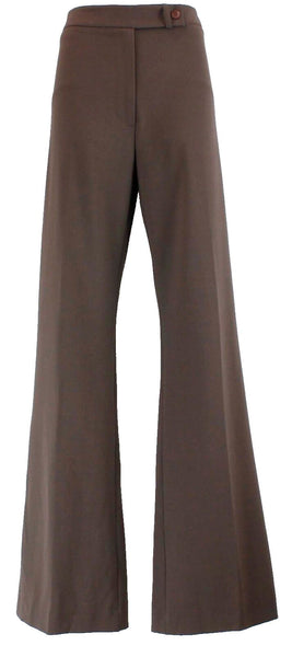Via NEW Sz 42 x 34" Brown Polyester Viscose Blend Super Long Trouser Pant