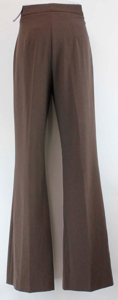 Via NEW Sz 42 x 34" Brown Polyester Viscose Blend Super Long Trouser Pant