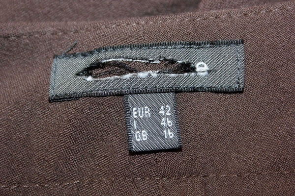 Via NEW Sz 42 x 34" Brown Polyester Viscose Blend Super Long Trouser Pant
