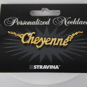CHEYENNE NEW Name Goldtone Rhinestone Accent 14.5" w 4.5" Multi Ring Ex Necklace