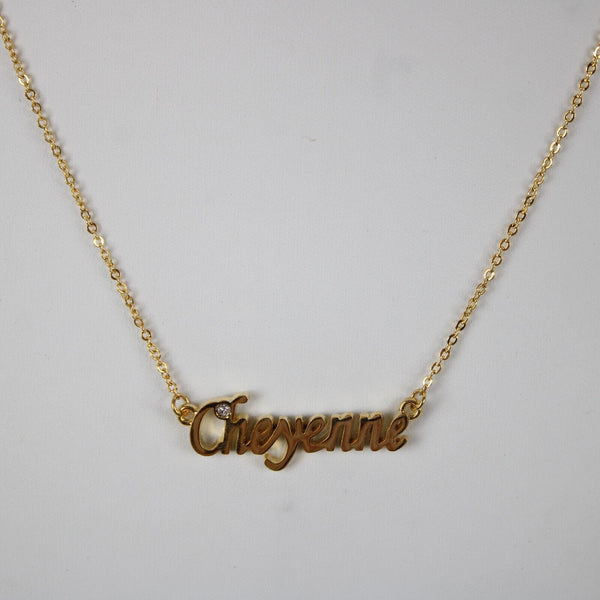 CHEYENNE NEW Name Goldtone Rhinestone Accent 14.5" w 4.5" Multi Ring Ex Necklace