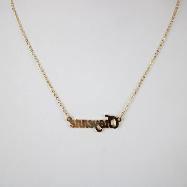 CHEYENNE NEW Name Goldtone Rhinestone Accent 14.5" w 4.5" Multi Ring Ex Necklace
