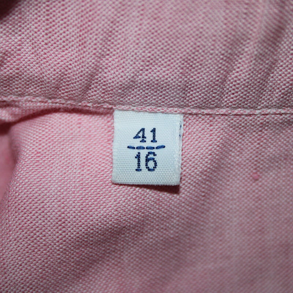 Barba Sz 16/41 Pink Collared 1/2 Button Up Short Sleeve Cotton Linen Shirt
