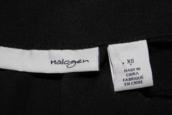Halogen Sz XS Black Poly Elastic Waist Scarf Collar Sleeveless Jumpsuit