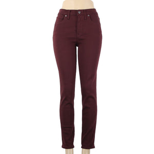 Madewell Sz 28 x 29 Burgundy Red High Rise Skinny Pockets Cotton Elastane Pant