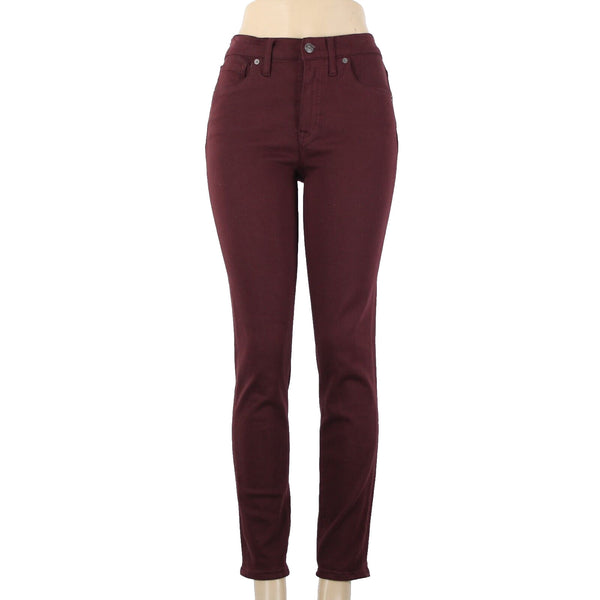 Madewell Sz 28 x 29 Burgundy Red High Rise Skinny Pockets Cotton Elastane Pant