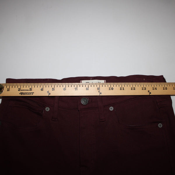 Madewell Sz 28 x 29 Burgundy Red High Rise Skinny Pockets Cotton Elastane Pant