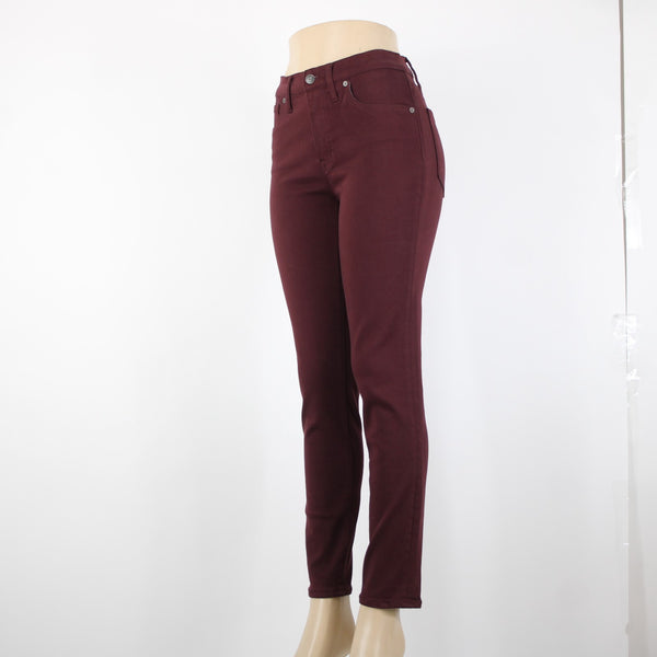Madewell Sz 28 x 29 Burgundy Red High Rise Skinny Pockets Cotton Elastane Pant
