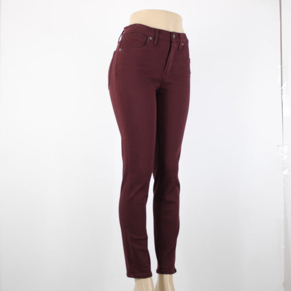 Madewell Sz 28 x 29 Burgundy Red High Rise Skinny Pockets Cotton Elastane Pant