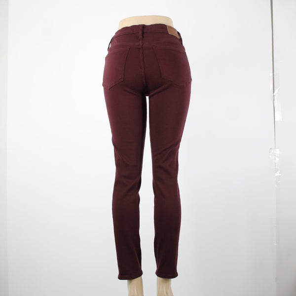 Madewell Sz 28 x 29 Burgundy Red High Rise Skinny Pockets Cotton Elastane Pant