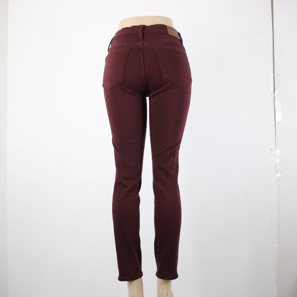 Madewell Sz 28 x 29 Burgundy Red High Rise Skinny Pockets Cotton Elastane Pant
