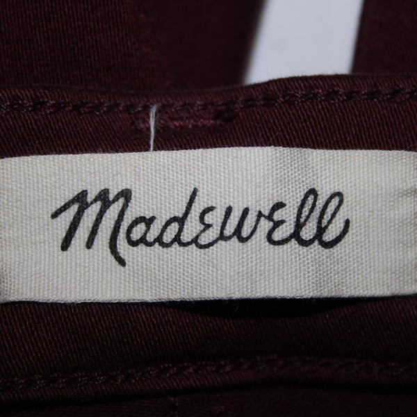 Madewell Sz 28 x 29 Burgundy Red High Rise Skinny Pockets Cotton Elastane Pant
