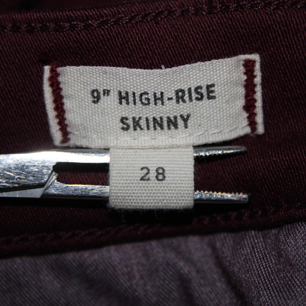 Madewell Sz 28 x 29 Burgundy Red High Rise Skinny Pockets Cotton Elastane Pant