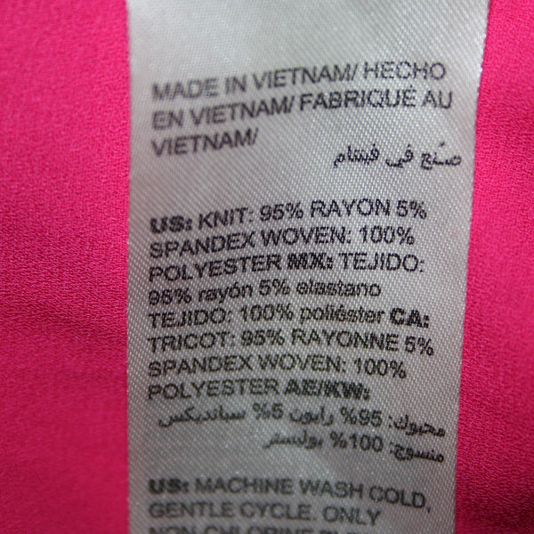 Chicos NEW $55 Summer Berry Sz 00P Pink Knit Woven Tunic Rayon Spandex Top