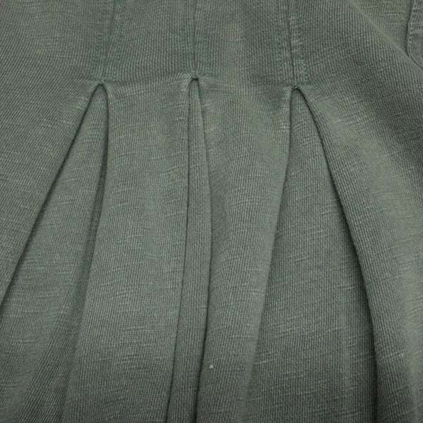 Daily Practice Dress Sz L Green Sleeveless V Neck Peplum Back 100% Cotton Dress