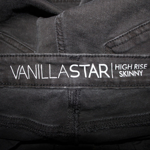 Vanilla Star Sz 11 x 26 Black Red Green Roses Embroid Cotton Spandex Capri Jeans