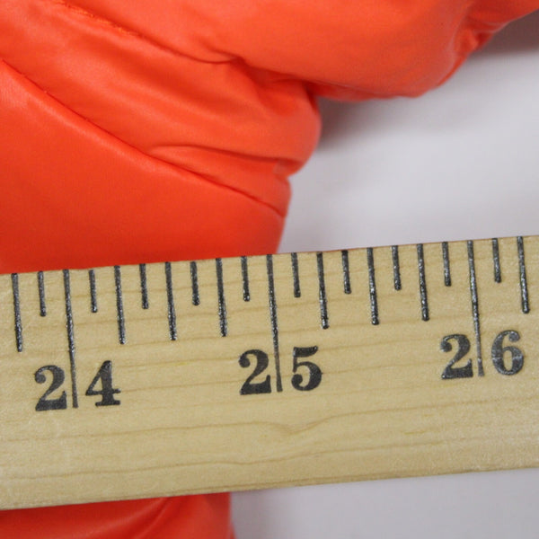 Aerie Sz M Orange Faux Fur Puffer Pockets Buttons Acrylic Nylon Poly Jacket