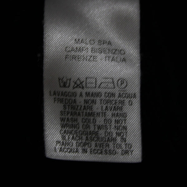 Malo Spa Sz 56 Black Long Sleeve 100% Cashmere Crew Neck Sweater AS IS Sweater