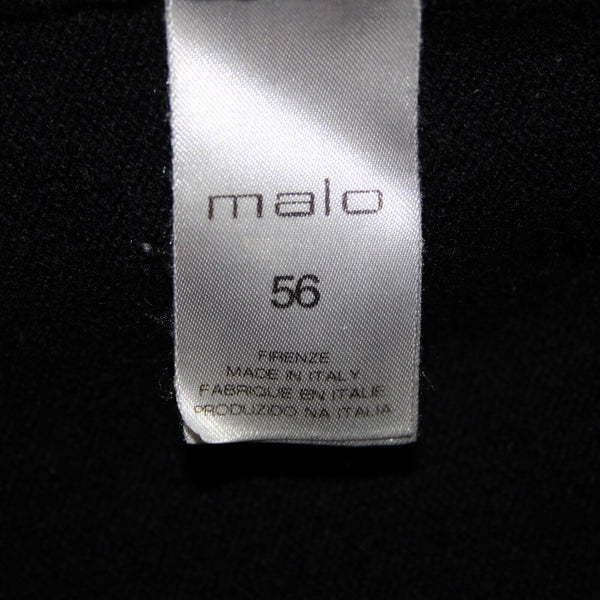 Malo Spa Sz 56 Black Long Sleeve 100% Cashmere Crew Neck Sweater AS IS Sweater