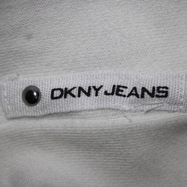DKNY Jeans NEW $79 Sz XL White Studded Long Sleeve Cotton Poly Spandex Sweater