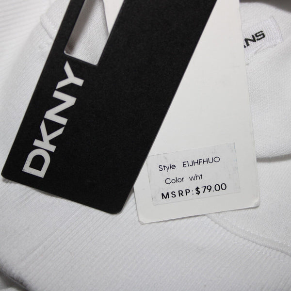 DKNY Jeans NEW $79 Sz XL White Studded Long Sleeve Cotton Poly Spandex Sweater