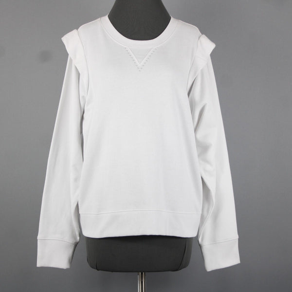 DKNY Jeans NEW $79 Sz XL White Studded Long Sleeve Cotton Poly Spandex Sweater