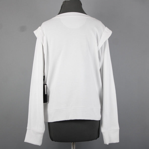 DKNY Jeans NEW $79 Sz XL White Studded Long Sleeve Cotton Poly Spandex Sweater