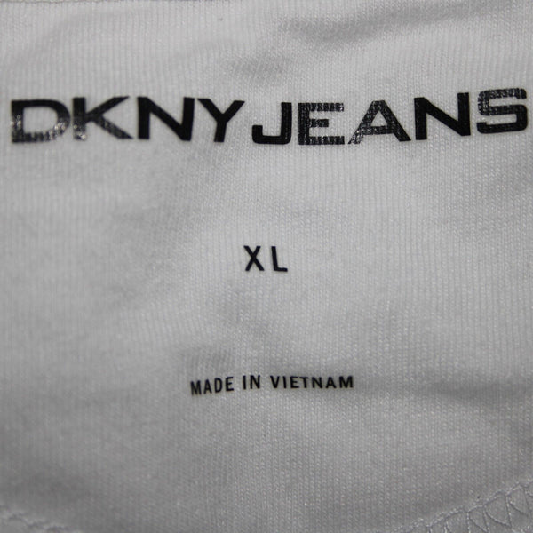 DKNY Jeans NEW $79 Sz XL White Studded Long Sleeve Cotton Poly Spandex Sweater