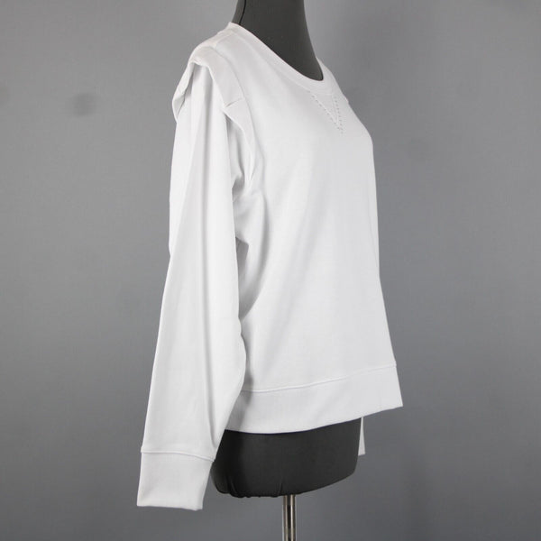 DKNY Jeans NEW $79 Sz XL White Studded Long Sleeve Cotton Poly Spandex Sweater
