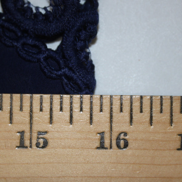 Lulus Dress Sz S Navy Blue Halter Lined Eyelets Embroidered 100% Polyester Dress