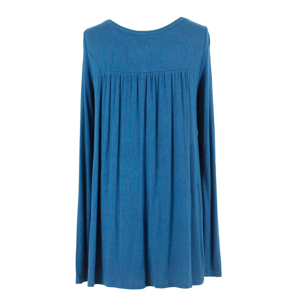 We The Free NEW $48 Sz S Teal Hi Lo Smocked Tiny Rib Knit Rayon Blend Top