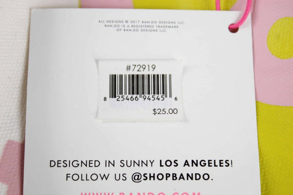 Ban.do NEW $25 16 x 18 x 4 White Multi Here Comes The Fun Canvas Tote