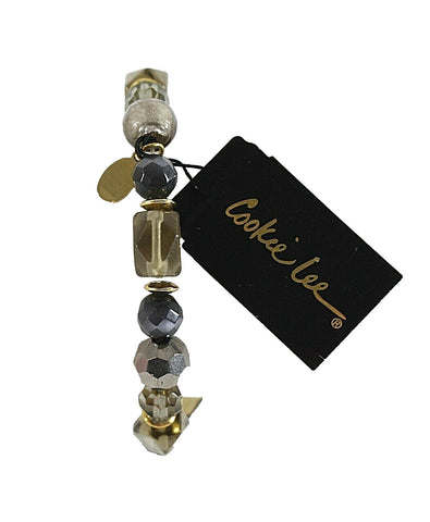 Cookie Lee NEW $22 Stretch Faceted Beads Genuine Cats Eye Bracelet