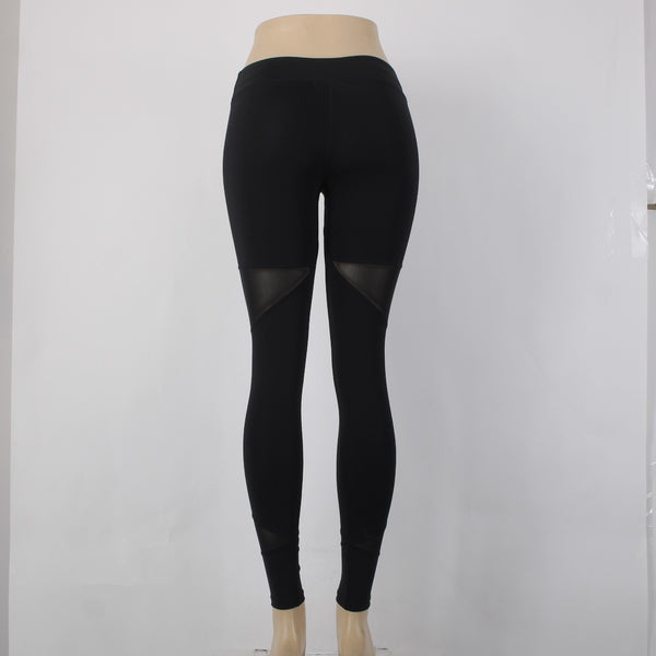 Yvette Mandell AW Pant Sz XS S x 27 Black Mesh Cool Jade Nylon Spandex AW Pant
